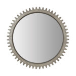 44" Silver Abstract Wood Framed Accent Mirror - Image 2