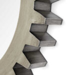 26" Gray Abstract Wood Framed Accent Mirror - Image 6