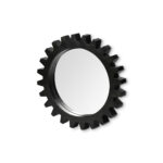 26" Black Cog Round Metal Frame Wall Mirror - Image 3