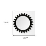 26" Black Cog Round Metal Frame Wall Mirror - Image 6