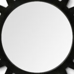 26" Black Cog Round Metal Frame Wall Mirror - Image 5