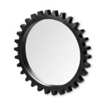 37" Round Black Metal Frame Wall Mirror - Image 2