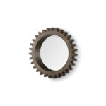 26" Dark Brown Abstract Wood Framed Accent Mirror - Image 4