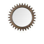26" Dark Brown Abstract Wood Framed Accent Mirror - Image 3
