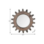 17" Brown Solid Wood Abstract Framed Accent Mirror - Image 9