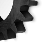 17" Black Abstract Wood Framed Accent Mirror - Image 6