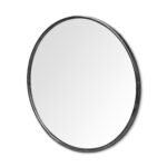 47" Round Black Metal Frame Wall Mirror - Image 4