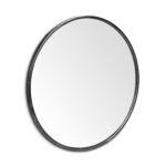 47" Round Black Metal Frame Wall Mirror - Image 5