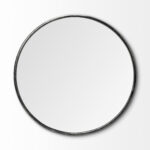 47" Round Black Metal Frame Wall Mirror - Image 2