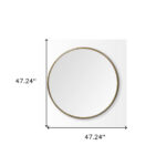 47" Gold Round Metal Framed Accent Mirror - Image 10