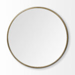 47" Gold Round Metal Framed Accent Mirror - Image 2