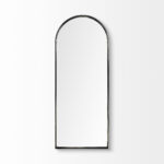 70" Black Metal Arch Framed Full Length Hanging Mirror - Image 3