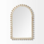 35" Natural Arch Wood Framed Accent Mirror - Image 2