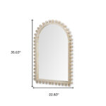 35" Natural Arch Wood Framed Accent Mirror - Image 7