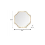 33" Natural Wood Octagon Beaded Framed Accent Mirror - Image 8
