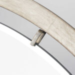 54" Brown Round Wood And Metal Framed Accent Mirror - Image 4