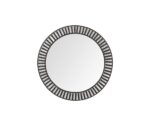 42" Round Black Metal Frame Wall Mirror With Wood Beads - Image 5