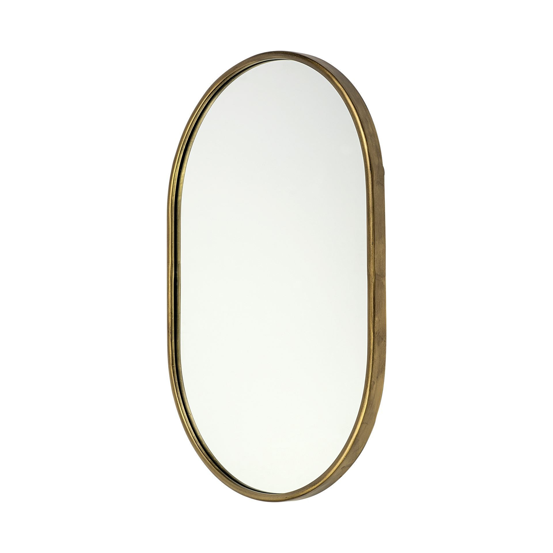 376434_1-3.jpeg Gold Oval Accent Metal Mirror - Image 1