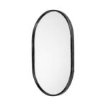 36" Black Oval Metal Framed Accent Mirror - Image 2