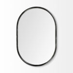 36" Black Oval Metal Framed Accent Mirror
