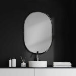 36" Black Oval Metal Framed Accent Mirror - Image 8