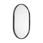 36" Black Oval Metal Framed Accent Mirror - Image 3