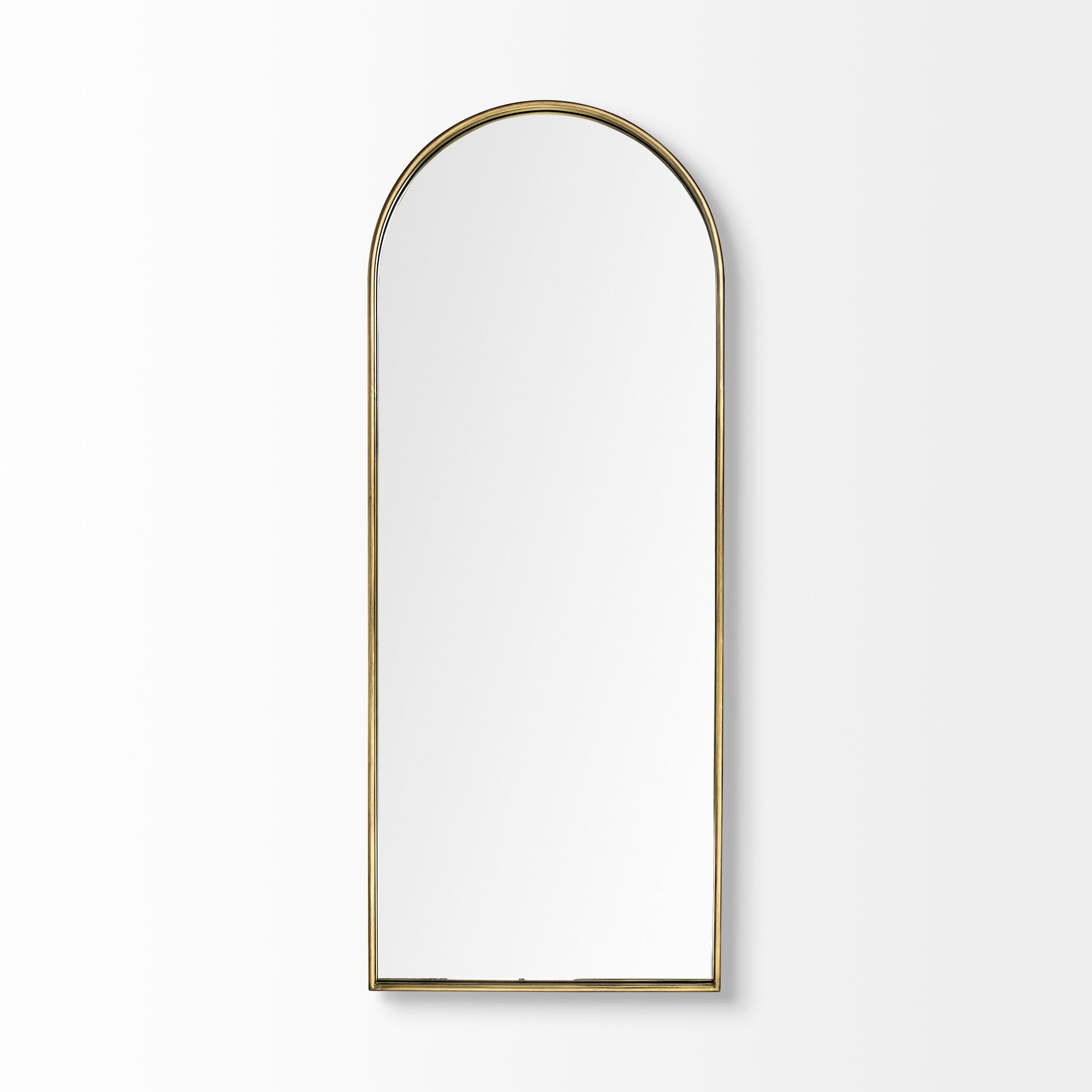 376436_2-3.jpeg 70" Gold Arch Metal Framed Accent Mirror - Image 1