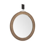 44" Brown Round Wood Framed Rope Hanging Accent Mirror - Image 5