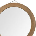 44" Brown Round Wood Framed Rope Hanging Accent Mirror - Image 6