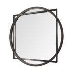 46" Black Abstract Metal Framed Accent Mirror - Image 5