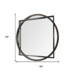 46" Black Abstract Metal Framed Accent Mirror - Image 7
