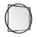 46" Black Abstract Metal Framed Accent Mirror - Image 4