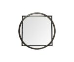 46" Black Abstract Metal Framed Accent Mirror - Image 2