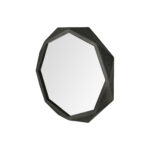 32" Octagon Black Wood Frame Wall Mirror - Image 4
