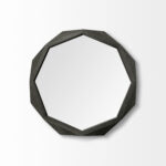 32" Octagon Black Wood Frame Wall Mirror - Image 2