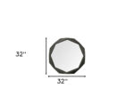 32" Octagon Black Wood Frame Wall Mirror - Image 7