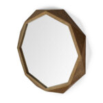 41" Brown Solid Wood Octagon Framed Accent Mirror - Image 4