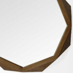 41" Brown Solid Wood Octagon Framed Accent Mirror - Image 5
