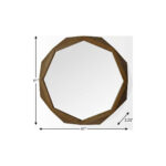 41" Brown Solid Wood Octagon Framed Accent Mirror - Image 9