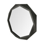 41" Octagon Black Wood Frame Wall Mirror - Image 3