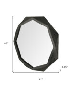 41" Octagon Black Wood Frame Wall Mirror - Image 8