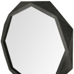 41" Octagon Black Wood Frame Wall Mirror - Image 5