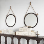 39" Black Metal Round Framed Accent Mirror - Image 6