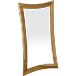 35" Brown Abstract Wood Framed Bathroom Vanity Mirror - Image 2