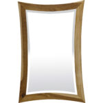 35" Brown Abstract Wood Framed Bathroom Vanity Mirror - Image 4