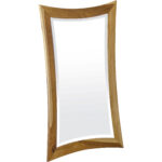 35" Brown Abstract Wood Framed Bathroom Vanity Mirror - Image 3