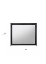 35" Black Square Wood Framed Mounted Dresser Mirror - Image 5