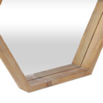 21" Brown Hexagon Wood Framed Accent Mirror - Image 7