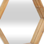 21" Brown Hexagon Wood Framed Accent Mirror - Image 8
