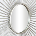 32" Silver Metal Sunburst Framed Accent Mirror - Image 6